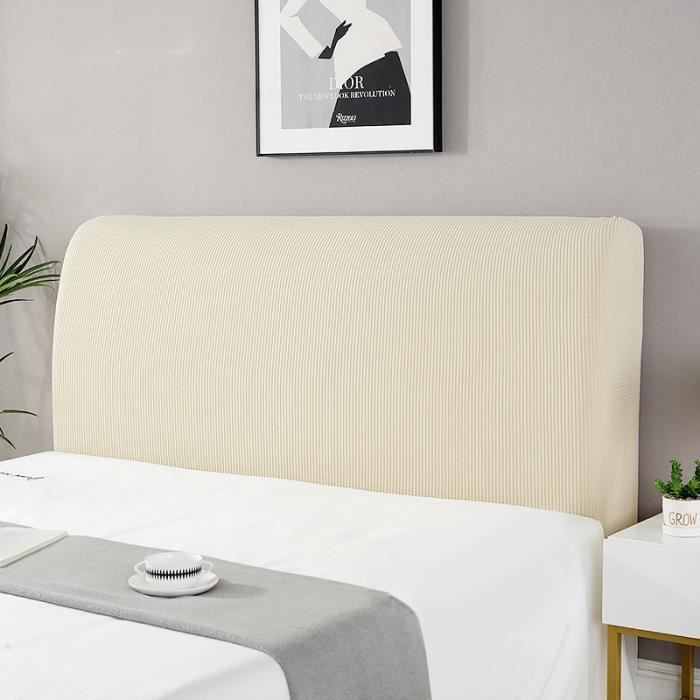 Housse De Tête De Lit Élastique - Recouvrement Pour Lit Bois/Cuir, 90-110cm - Noir - Polyester/Élasthanne