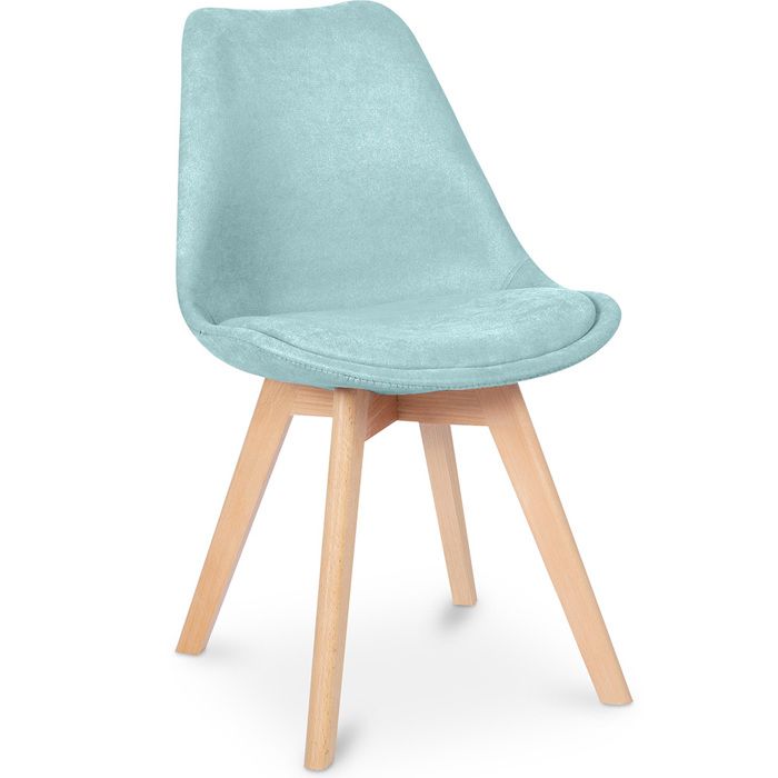 Haru chaise de bureau rembourrée beige avec bois et roulettes