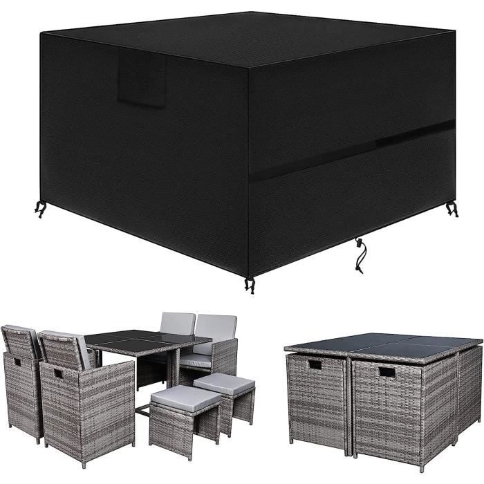 Housse Salon De Jardin Exterieur 180x100x90cm/LxWxH Noir 420D Tissu