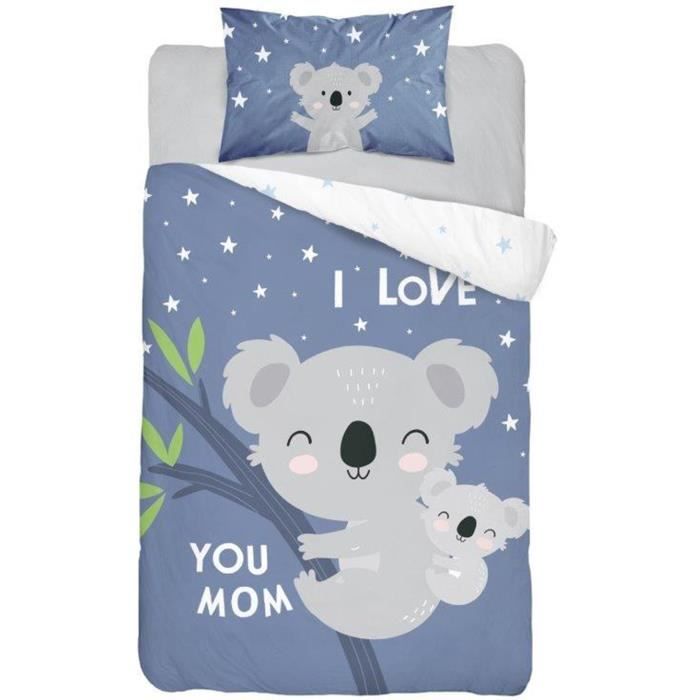 Parure De Couette Bebe Coton Koala Love Mom Cdiscount Maison