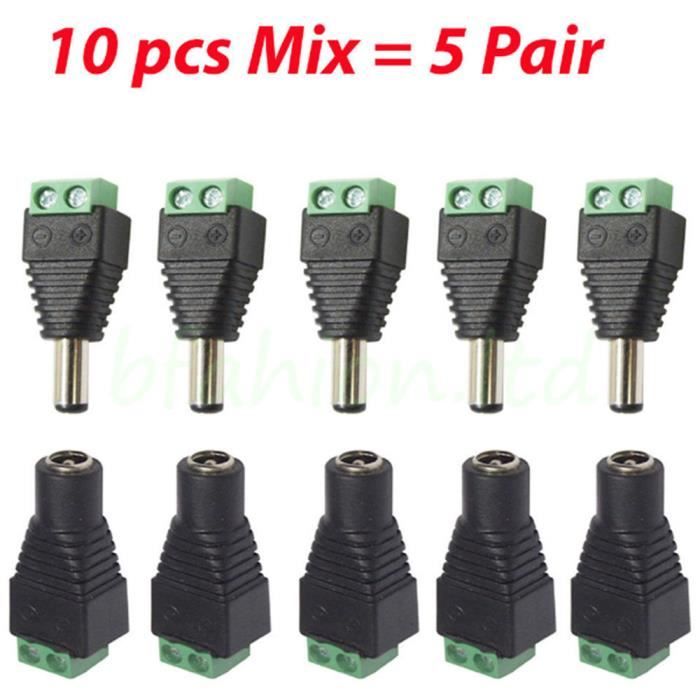10 Pcs 2 1 Mm X 5 5 Mm Dc Femelle Dc Male Adaptateur Connecteur Borne De Vis Pour Camera Cctv Smd Led Video 12v Achat Vente Adaptateur De Flash Cdiscount
