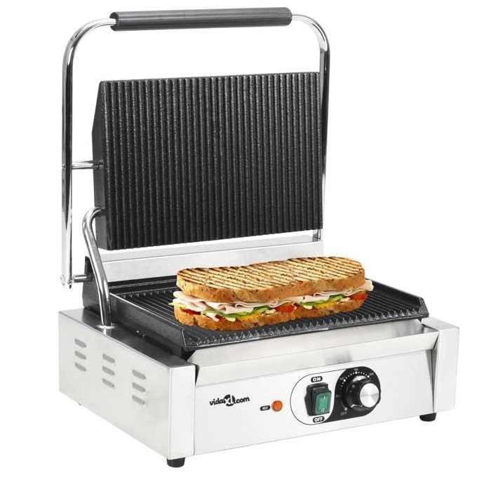 VidaXL Grill Panini Rainuré