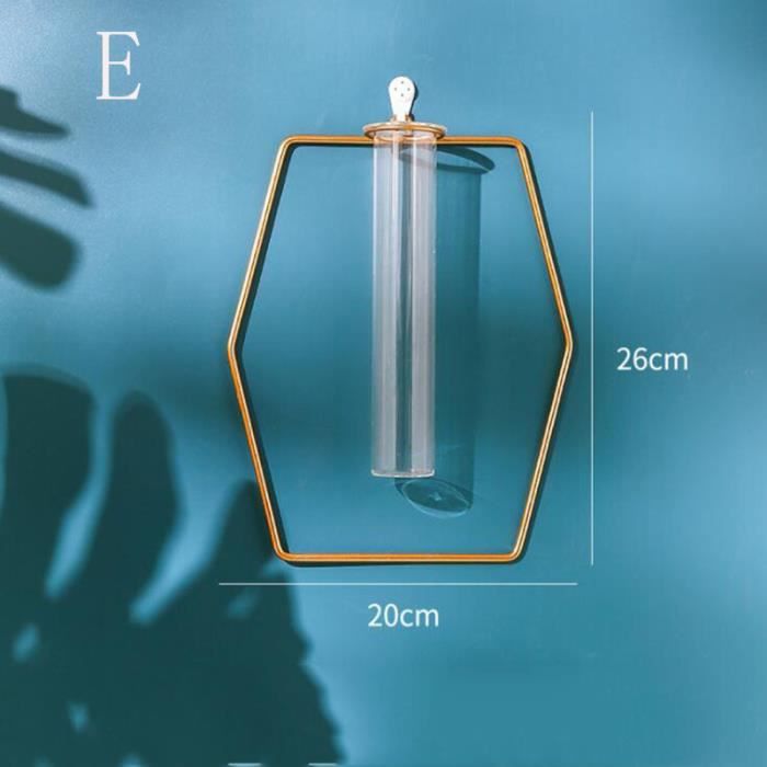 E Vase en verre mural, décoration murale, Vases à fleurs suspendus en