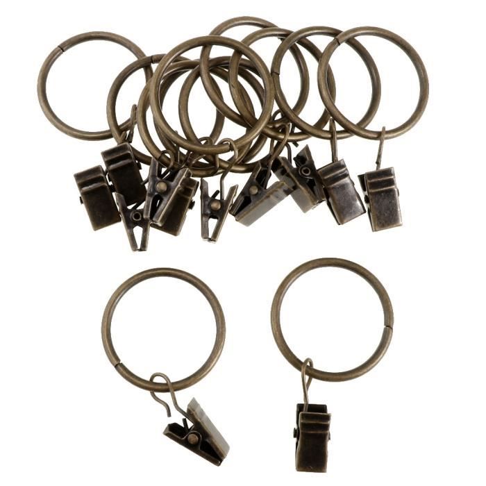 Pack de 12 Anneaux de Rideau de Douche en Bronze du Tunisia
