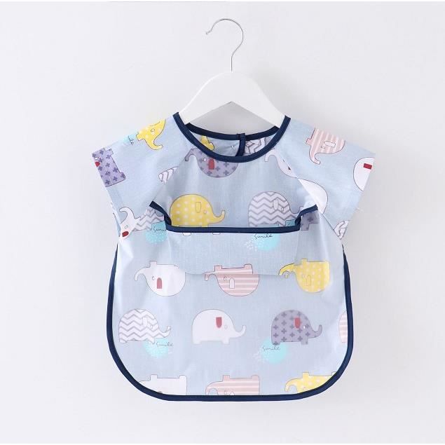 2 Bavoirs De Sevrage à Manches Courtes Imperméables - Tabliers Bébé Silicone Souple Rose S (0.5-2.5 Ans)