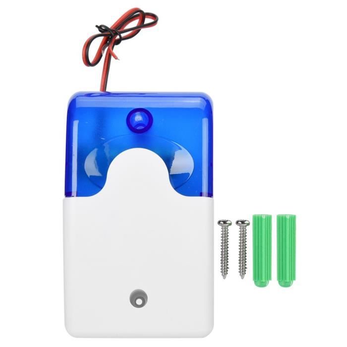 Système de Sécurité Performant pour Maison Compatibles avec Accessoires Alarme Antivol avec Lumière Stroboscopique Clignotante Bleue Sirène Intérieure sans Fil Volume 90 DB