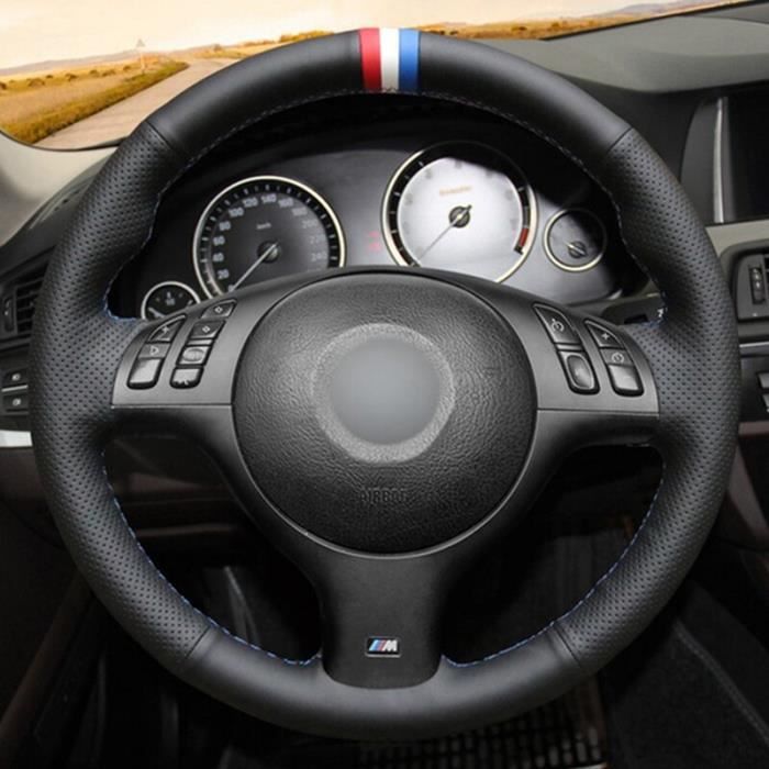 Couvre Volant Cuir Rouge Double Couture Pour BMW 1 Série E87 (04-) - Neuf - Installation Facile