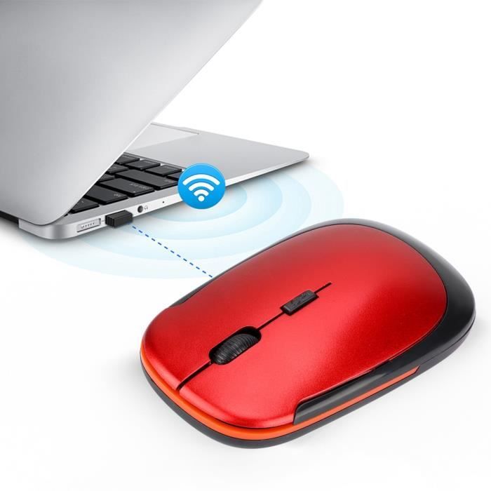 Souris Sans Fil Mignon Caricature - Silencieuse, 2,4 GHz, Ergonomique, Légère (45 G), Compatible PC/Mac, Couleur Violette