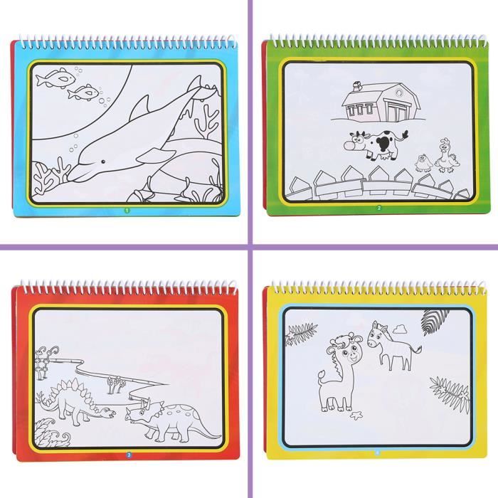 Zjchao Livre De Coloriage Pour Enfants Livre De Peinture A Colorier Magique Pour Enfants Portable Avec Stylo A Dessin 4 Cdiscount Jeux Jouets