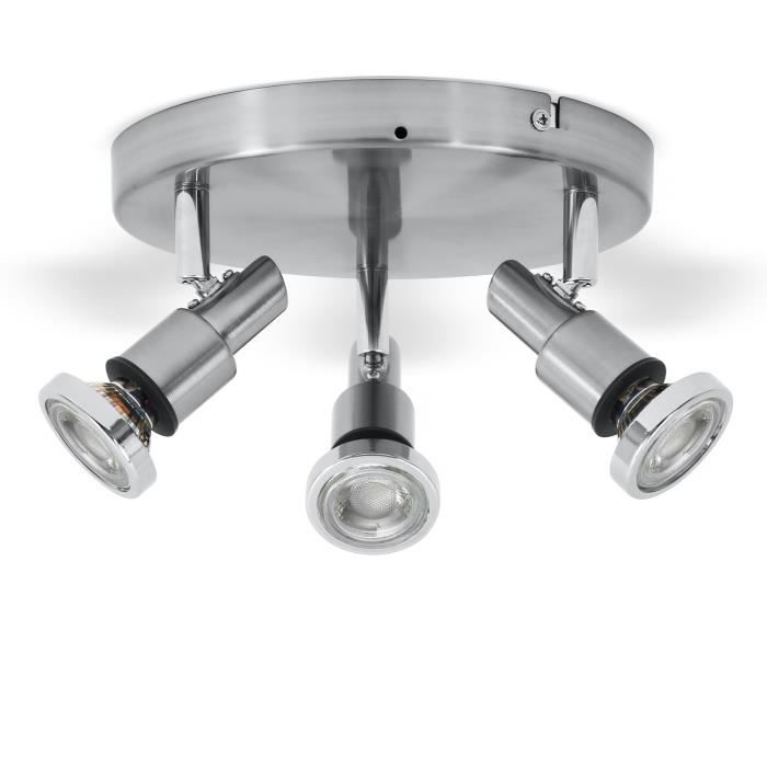 Plafonnier Led 3 Spots Eclairage Plafond Salle De Bain Ip44 Spot