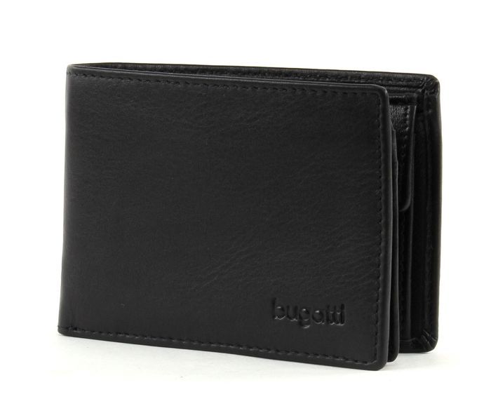 Porte-monnaie Mini BUGATTI Gola - Cuir Noir, Pour Carte De Crédit, Neuf Avec étiquettes