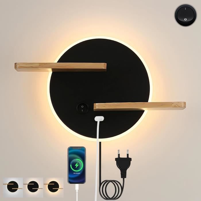 Nouvelle lampe murale pour chambre à coucher, style rétro, design