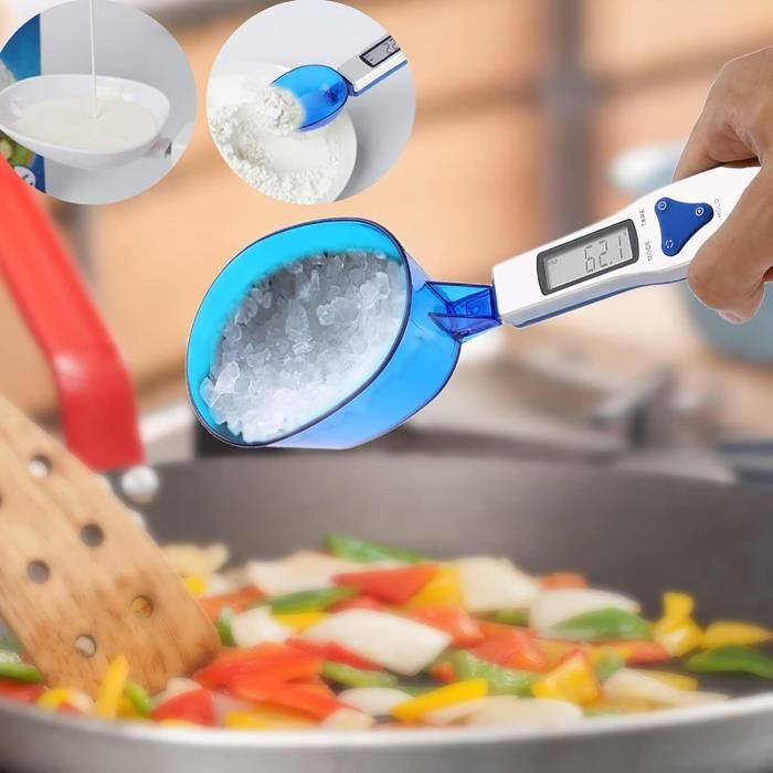 Balance à Cuillère Numérique, Mesure Electronique pour Pesage et Dosage Précision de 1 g à 800 g , Balance Electronique avec Affichage pour Aliments