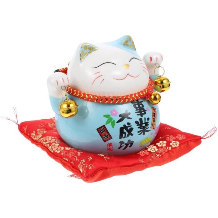 Nagoyuki 7 Pouces en CéRamique Faisant Signe de Chat Maneki Ornement Feng Shui DéCoration BalançOire Chanceux Chat, B