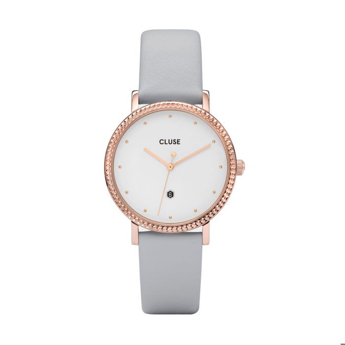 Cluse Le Couronnement Femme 33mm Bracelet Cuir Gris Quartz Montre