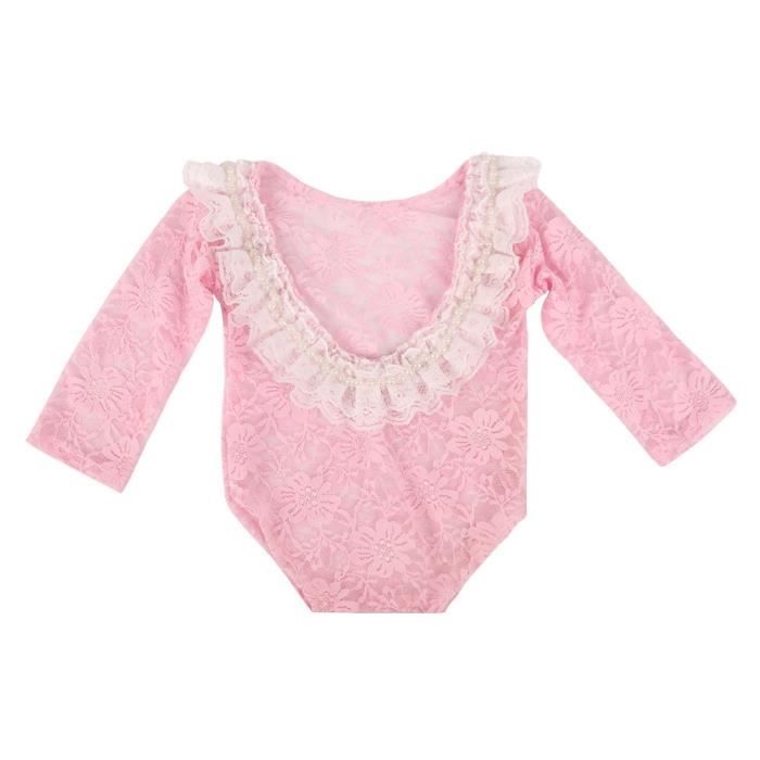 Amorar Bébé Fille Robes Barboteuse Vêtements de Costume de Photographie Nouveau-né Pétale Barboteuse Combinaison Un Pantalon Les Robes Tenues