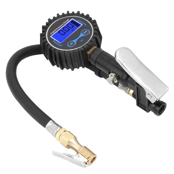 Manomètre Digital Pression Pneus | Précision Grade 2A (±0,5%) | Plage 0,20-13,79 Bar | Ecran LED Rétroéclairé