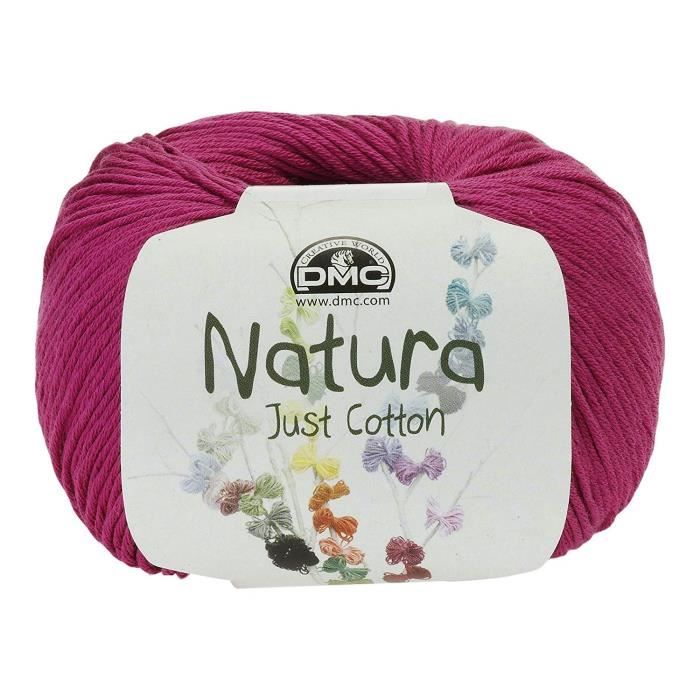 Fil à tricoter DMC Natura 100% coton couleur Cerise N62 - Marque DMC