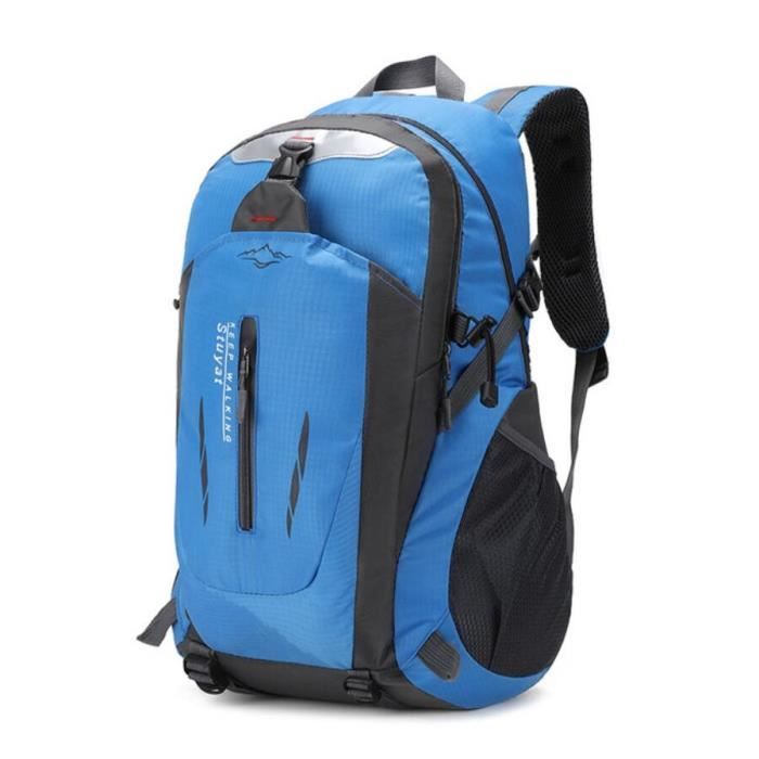Sac à Dos Bandoulière Léger Multi-Poches - Nylon Oxford Imperméable - Homme Femme Enfant - Randonnée Vélo Voyage