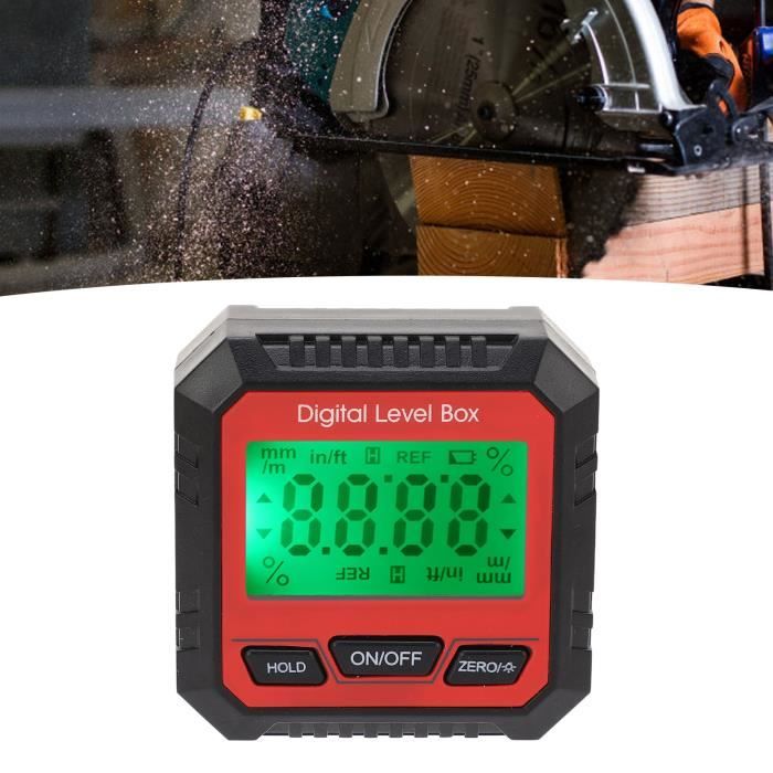 Rapporteur D'angle Numérique LCD – Inclinomètre Avec Niveau à Bulle – Noir/rouge