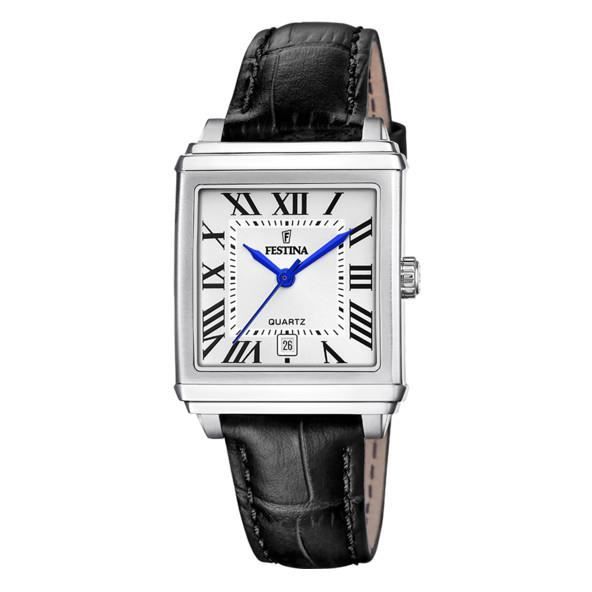 Montre femme - FESTINA - On The Square - Cuir noir - Étanchéité 5 ATM - Mouvement Quartz