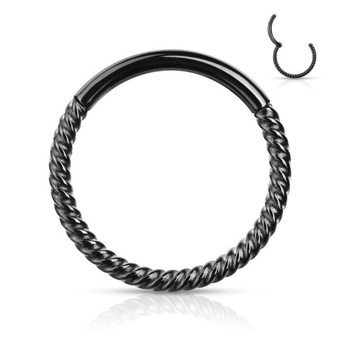 Clicker 8mm 10mm Anneau Septum Titane G23 Vankula - Clicker Segment 8mm/10mm 16g Pour Nez, Helix, Daith Piercing Nez Helix Daith