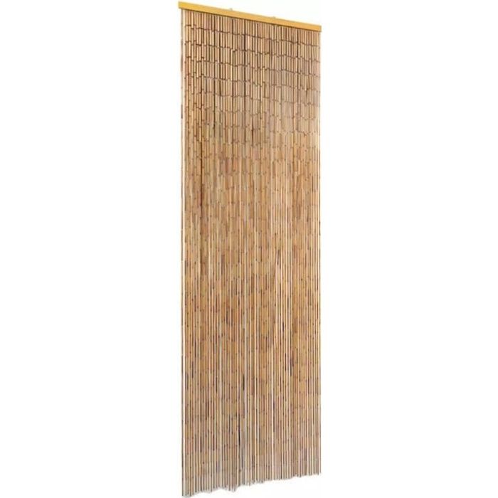 Rideau de porte en bois de bambou verni Garrigue Morel 90 x 200 cm Rideau de porte en bois de bambou verni Garrigue Morel 90 x 200 cm