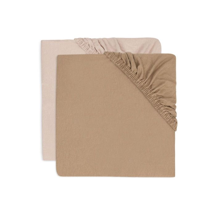 Drap-housse Jersey 60x120cm - Wild Rose/Biscuit - 2 Unités
