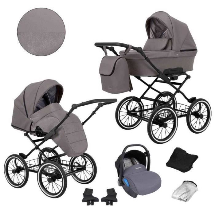 Poussette trio Retro Romantic graphite eco chassis noir Cdiscount Puericulture Eveil bebe