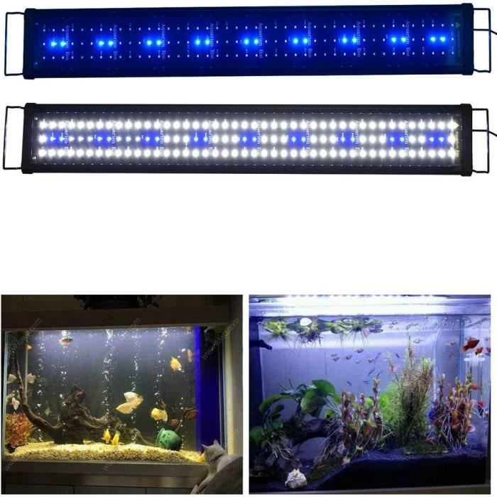 Comparer les prix de KZKR 1pcs Rampe LED Aquarium 90CM Blanc Bleu Lumière Nuit Douce Naturel Spectre Complet pour Plante Poisson A171