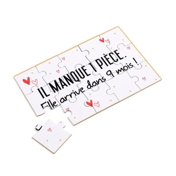 Puzzle Annonce Grossesse - MAÏKA - Scène de vie - 15 pièces - Blanc