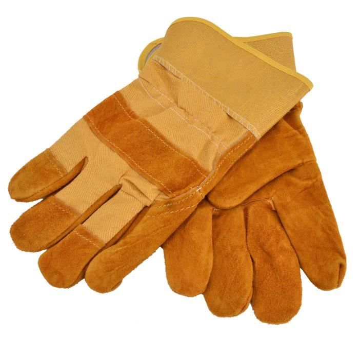 SPRIGHOLLY Gants De Soudage Et Forge 14 Pouces - Cuir Ignifugé Résistant 932°F (500°C), Manches Longues Pour BBQ, Gril, Four