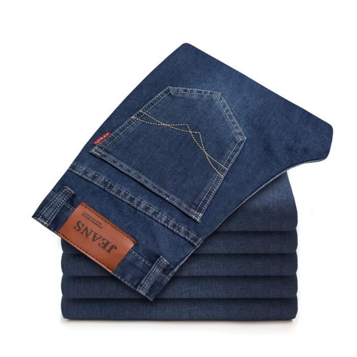 Jeans Homme a la mode Droit Pantalon denim Homme slim 100 coton