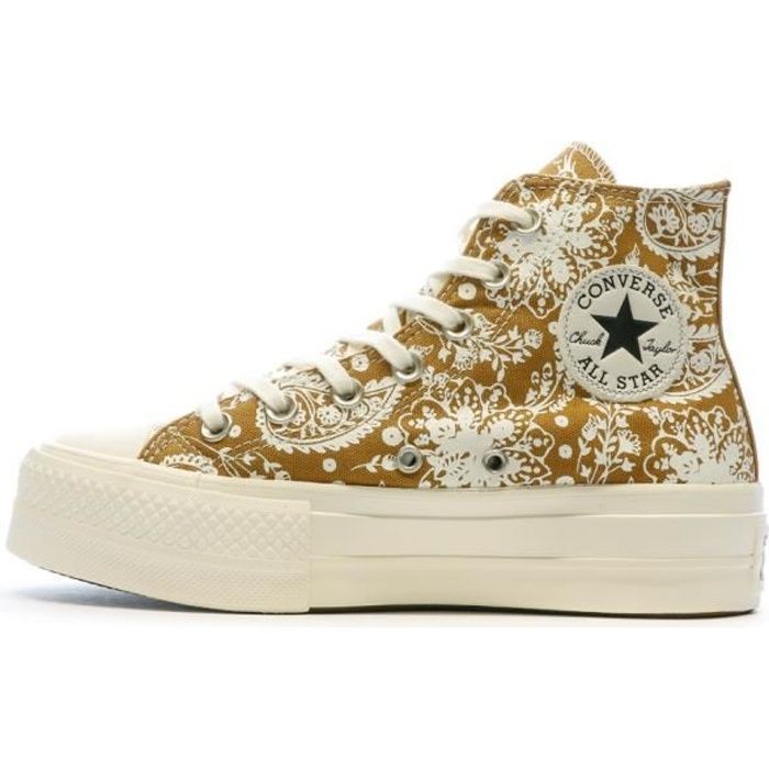 Baskets Femme CONVERSE Jaune - Chaussure montante - Plateforme - Rembourrage OrthoLite