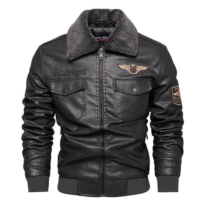 Blouson Homme en Cuir Fourrure Artificielle Chaud Epaissir Fashion Veste en Cuir Moto Automne Hiver Marque Luxe Veste Hommes Rouge Rouge Cdiscount Pret a Porter