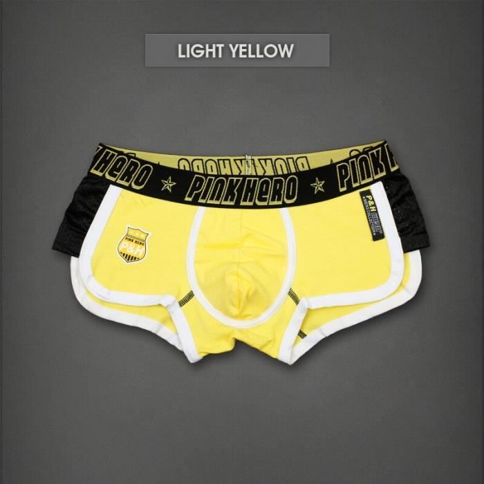Sousvêtement,Boxer Hero rose pour Homme, sous vêtement Sexy, caleçon Type Light Yellow