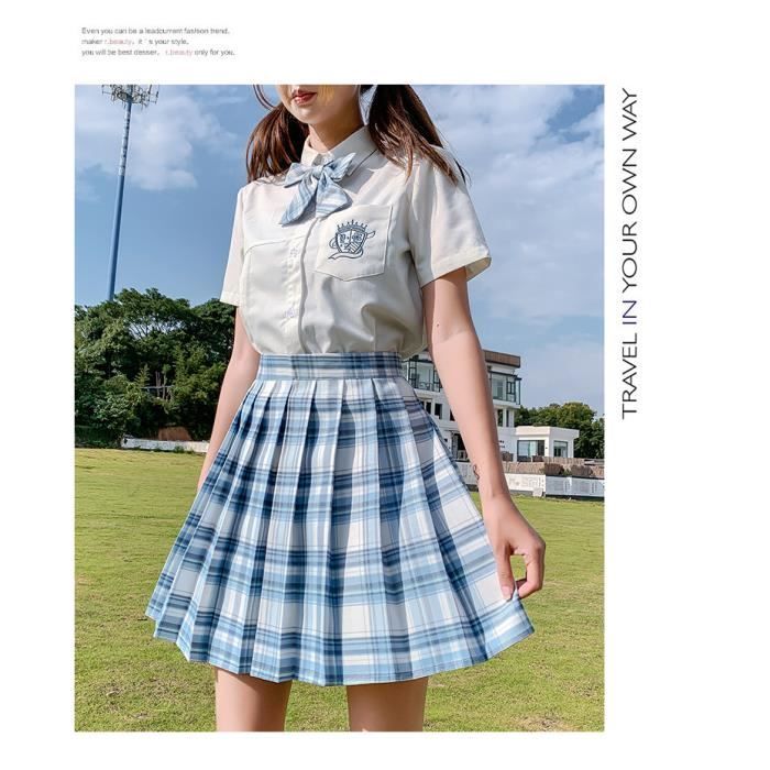 JK jupe carreaux japonais taille haute style coll ge jupe pliss e tudiant uniforme jupe uniforme scolaire jupe femme
