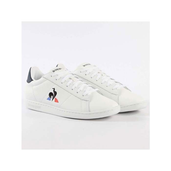 Basket Le Coq Sportif Courtset Blanc Homme LE COQ SPORTIF Lacets Plat Synthetique Blanc Cdiscount Chaussures
