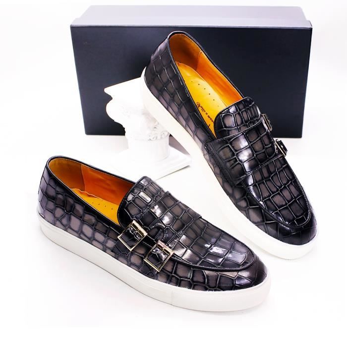 Hommes mocassins en cuir suédé chaussures à enfiler Vintage mocassins