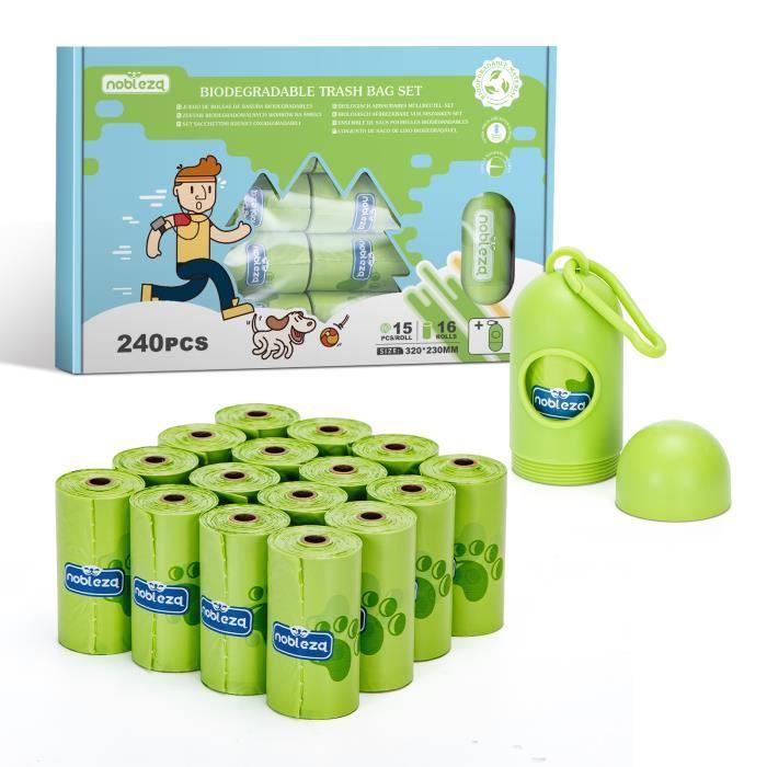 Comparer les prix de Nobleza-Sacs à Crottes pour Chiens 240 Pièces avec 1 Distributeur Sac a Caca Pour Chien Extra épais 16 Rouleaux