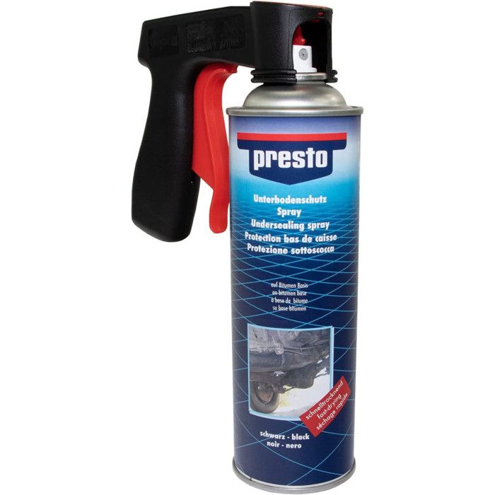 Bombe de protection bas de caisse 500 ml Presto + pistolet professionnel pour bombe de