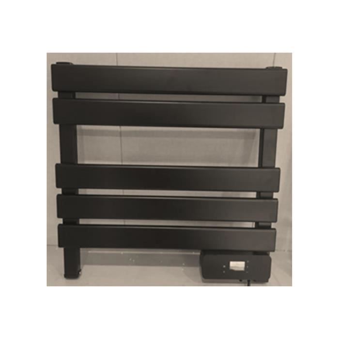 Porte-serviettes électrique compact noir 100W 52x55x5,5 cm