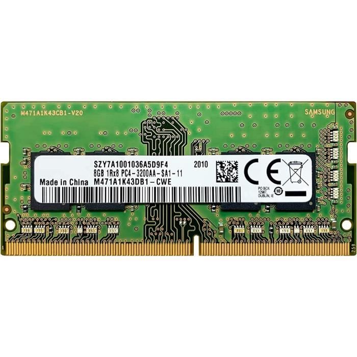 Samsung Module de memoire RAM DDR4 3200 MHz PC4 25600 CL22 1Rx8 1 2 V 260 broches SO DIMM pour ordinateur portable Cdiscount Informatique