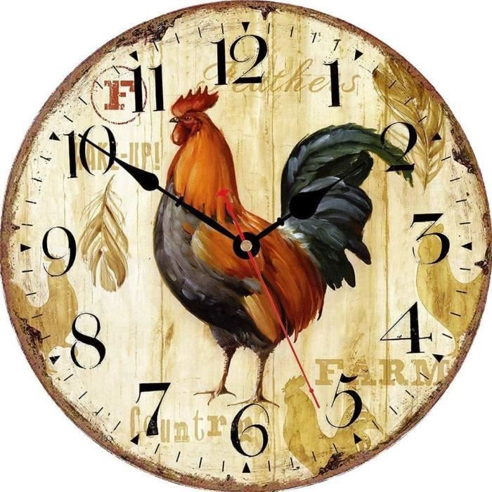 Horloge murale moderne en bois silencieuse et élégante