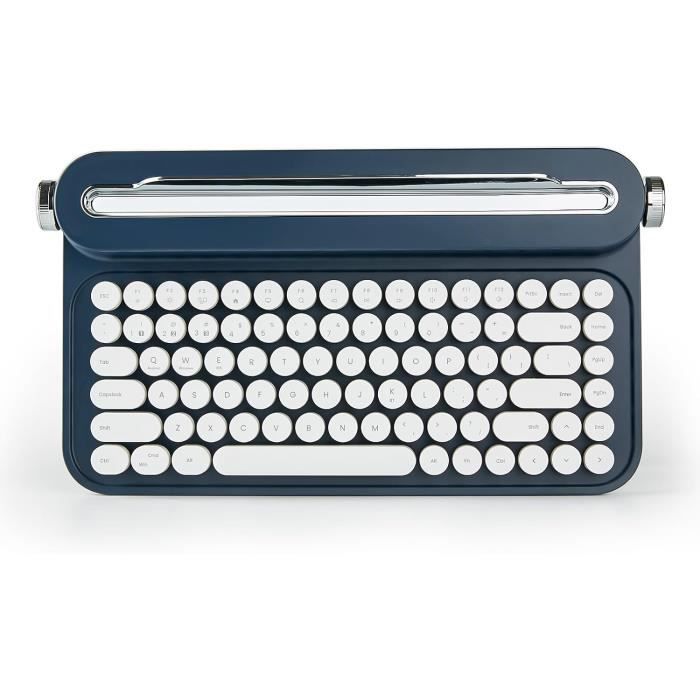 YUNZII ACTTO B303 Clavier sans Fil pour Machine à écrire Bluetooth rétro avec Support intégré pour Multi-appareils (B303, Ivoire Butter