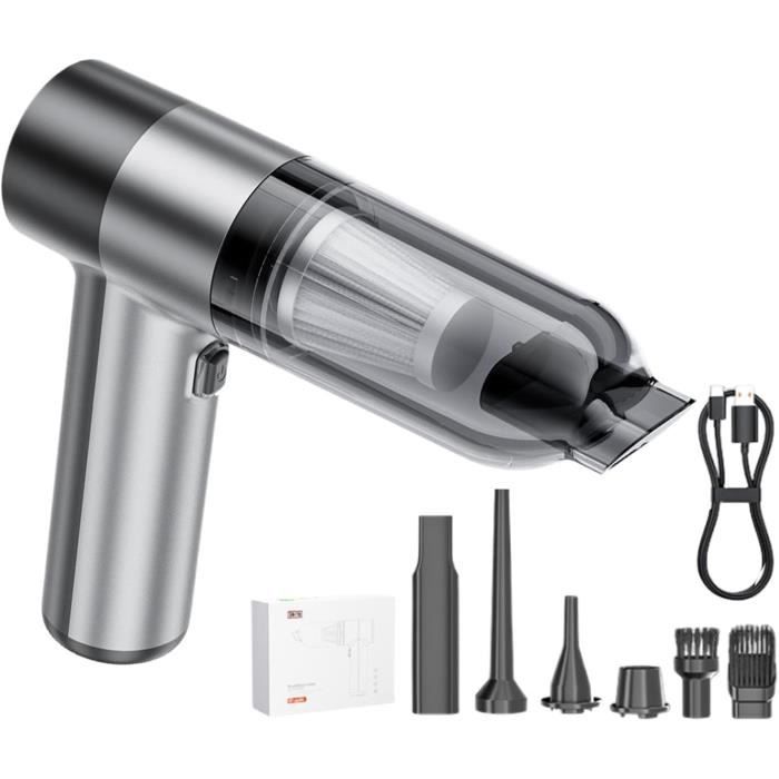 Aspirateur à Main Sans Fil Puissant - 15000Pa Mini Aspirateur Rechargeable USB pour Maison et Voiture - Noir - Electroménager