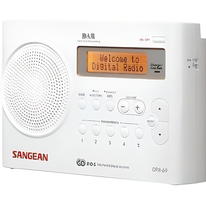 Radio numérique DAB+ Sangean DPR 69+ - Marque SANGEAN - Syntoniseur de radio numérique DAB/FM - Blanc/Noir