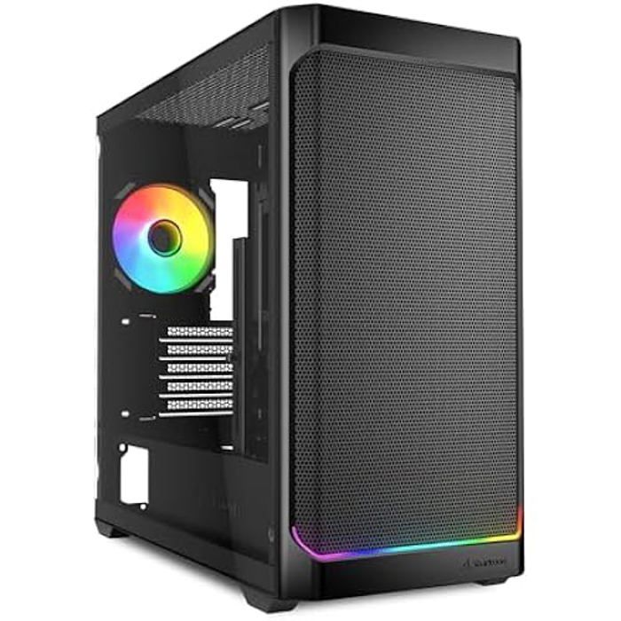Boîtier PC mATX – SHARKOON – MK4W RGB – Éclairage RVB – 4 Ventilateurs Préinstallés – Noir