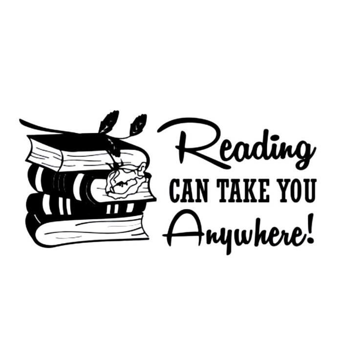 Lecture Livre Anglais Letter Citations Wall Amovible En Vinyle Auto Adhesif Mural Autocollant Pour Livingroom Home Cdiscount Bricolage