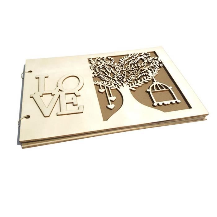 Livre De Signature De Mariage En Bois Livre D Or Des Invites Pour